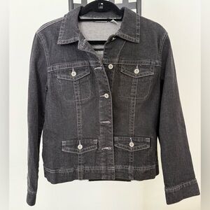 Chico's Platinum Charcoal Black Jean Jacket